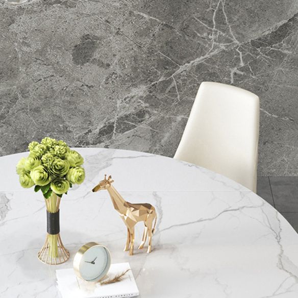 Glam Sintered Stone Dining Room Set with Round Table Space-Saving Design Dining Table Furniture