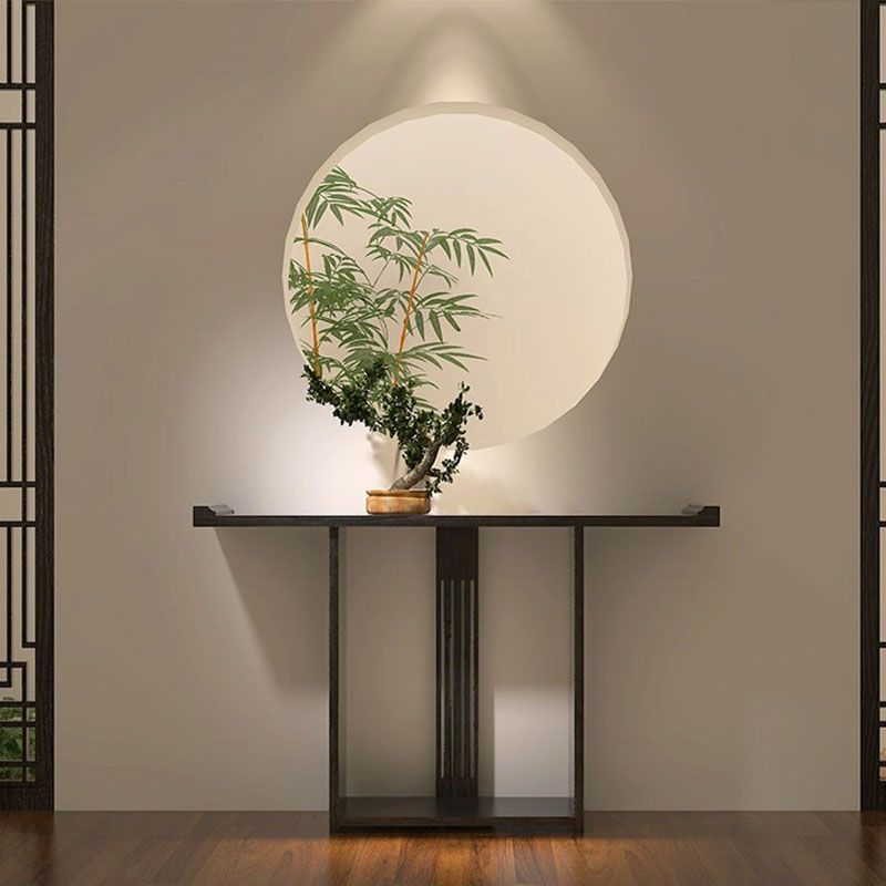 12" W Pine Console Table Mid-Century Modern Rectangle Accent Table for Hall