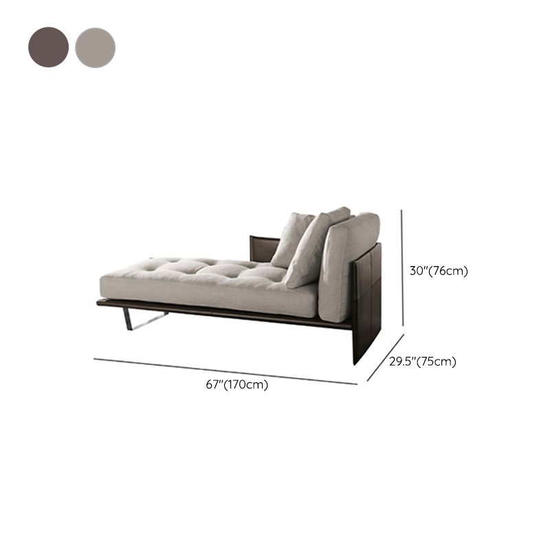 Modern Style Chaise Bedroom Living Room Square Arms Solid Color Chaise