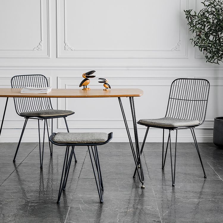 Silla lateral de comedor con respaldo abierto de diseño contemporáneo, sillas laterales de comedor sin brazos