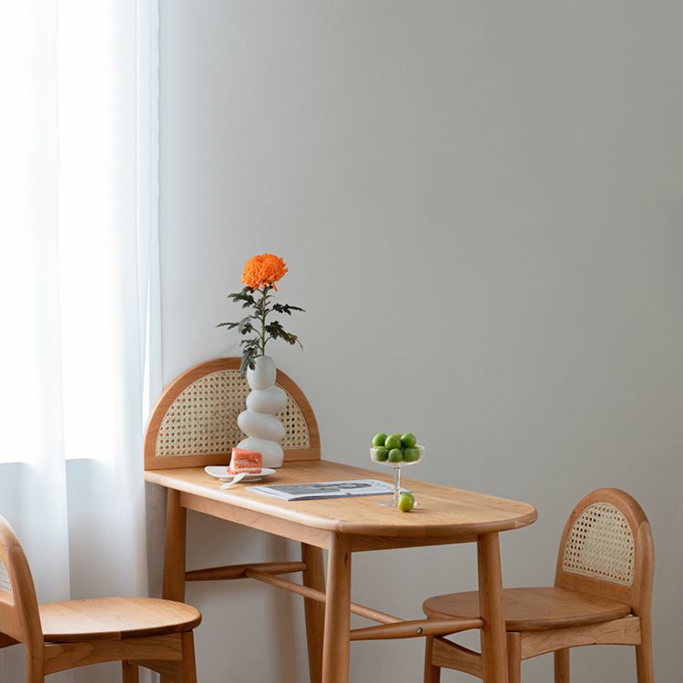 Irregular Shape Cherry Bar Table Set 1/2/3 Pieces Modern Counter Table with High Stools