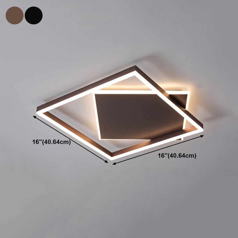 Modern Style Squared Shape Ceiling Fixtures Metal 2 Light Ceiling Mounted Lights