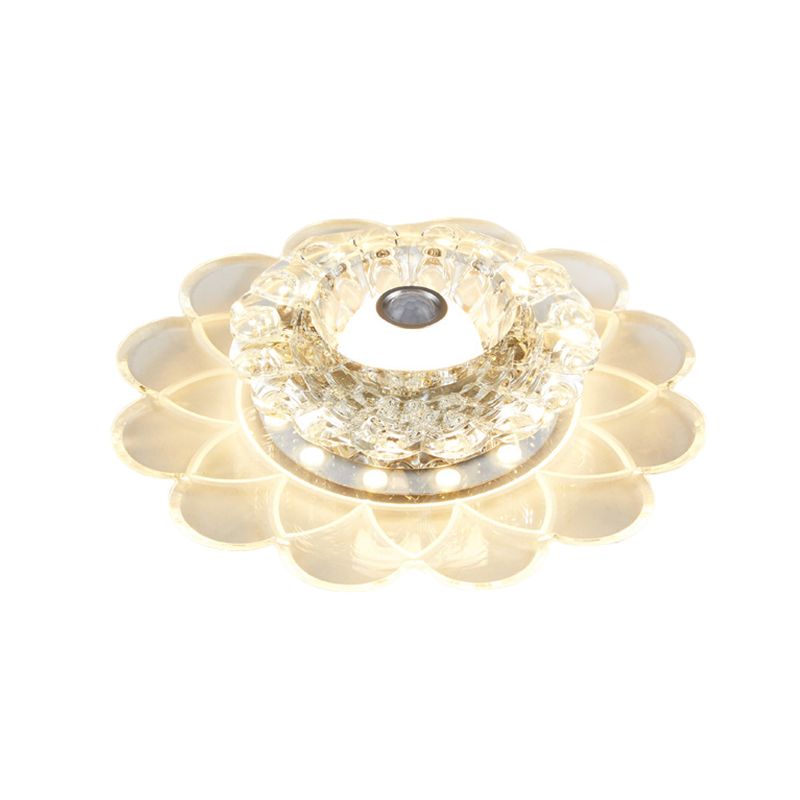 Luz de montaje de cristal transparente Lámpara de montaje de pasillo LED contemporáneo Iluminación de pasillo en blanco/multicolor/luz cálida