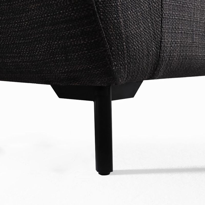 66" Wide Modern Sectional Sofa Square Arm Grey Tufted Sectional