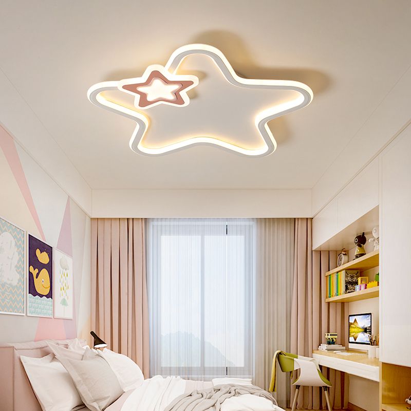 Star Shape LED Flush Mounted Ceiling Lights Simplicity Lighting Fixture for Bedroom