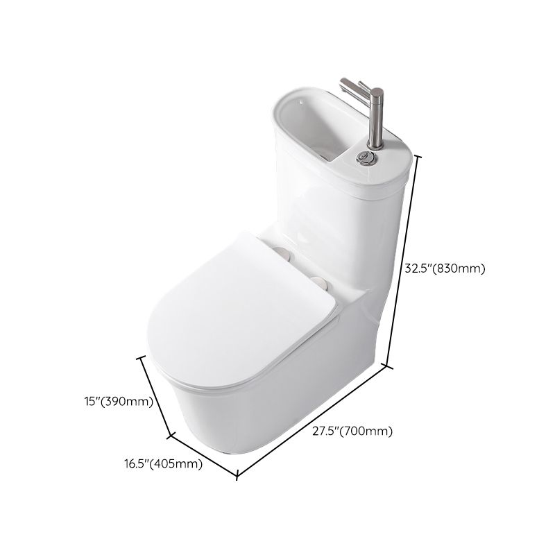 Contemporary Siphon Jet Flush Toilet Floor Mount One-Piece Toilet Urine Toilet