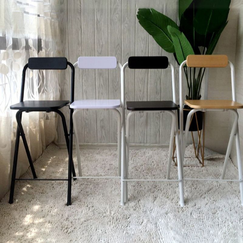 Taburete de bar simple de metal de madera interior de taburetes de mostrador plegables de estilo industrial