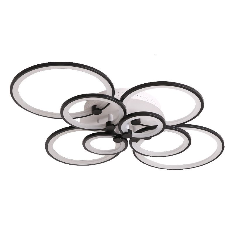 Modern Circular Shade LED Indoor Ceiling Light with Acrylic Shade Semi Flush Mount