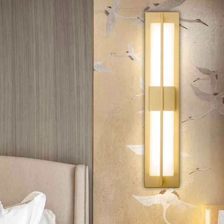 Moderner Marmorrechteck-Wandleuchte 1-Licht-Leuchtenlicht für Wohnzimmer