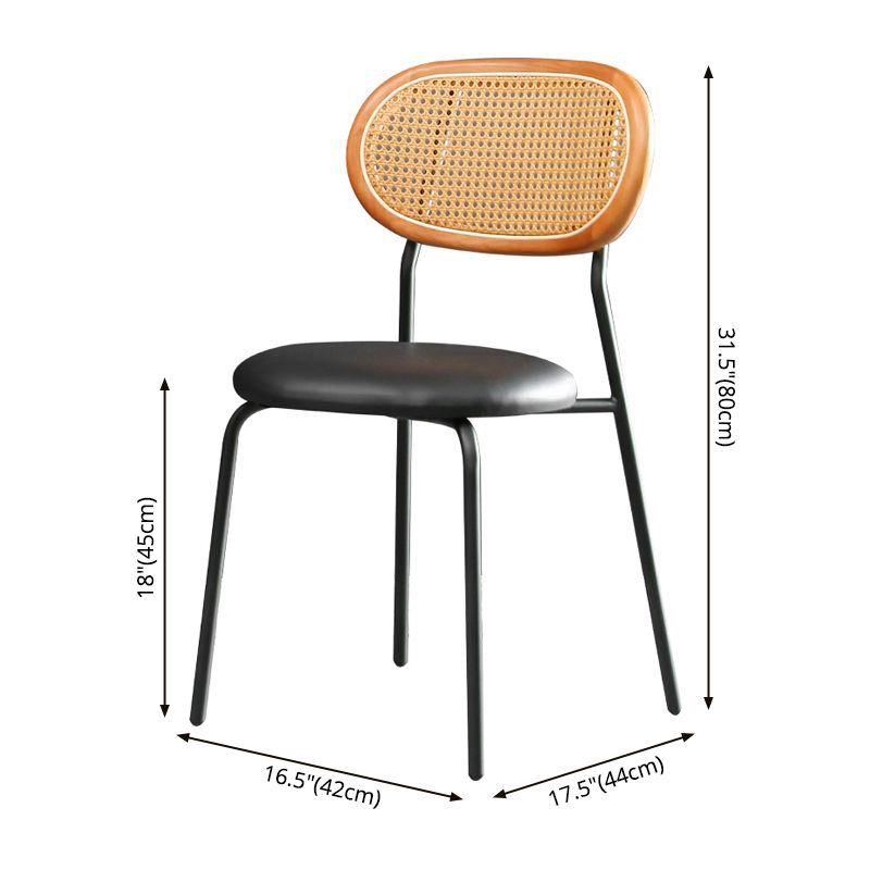 Ensemble de chaises en métal de style contemporain, chaises latérales à dossier ouvert pour cuisine et salle à manger