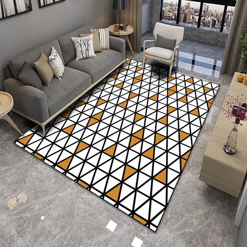 Modern Living Room Rug Graphic Carpet Polyester Non-Slip Backing Indoor Rug