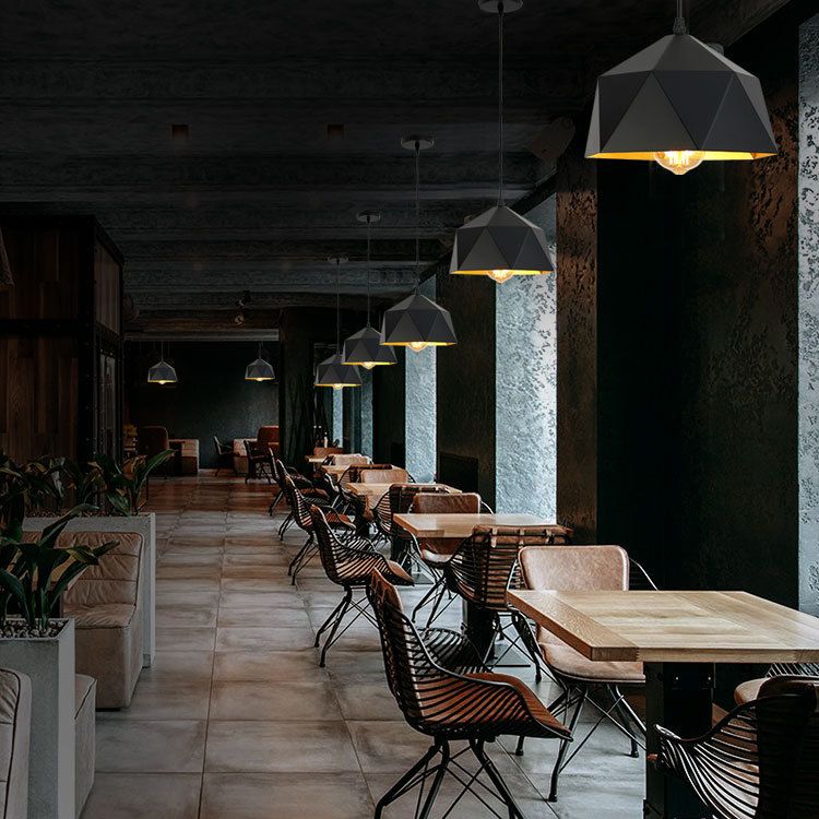 1 Lampada a ciondolo a diamante chiaro Nordic Minimalist Minimalist Metal Dining Room Hanging Lampada