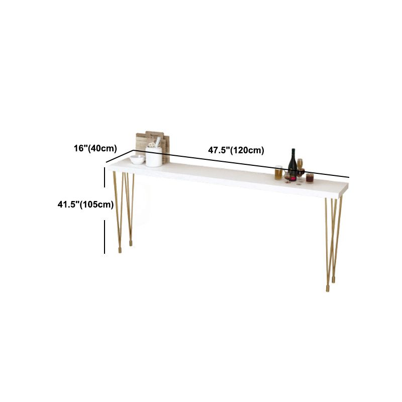 Rectangle Gold Legs Counter Set 1/2/5/9 Pieces Wood Glam Indoor Pub Table Set
