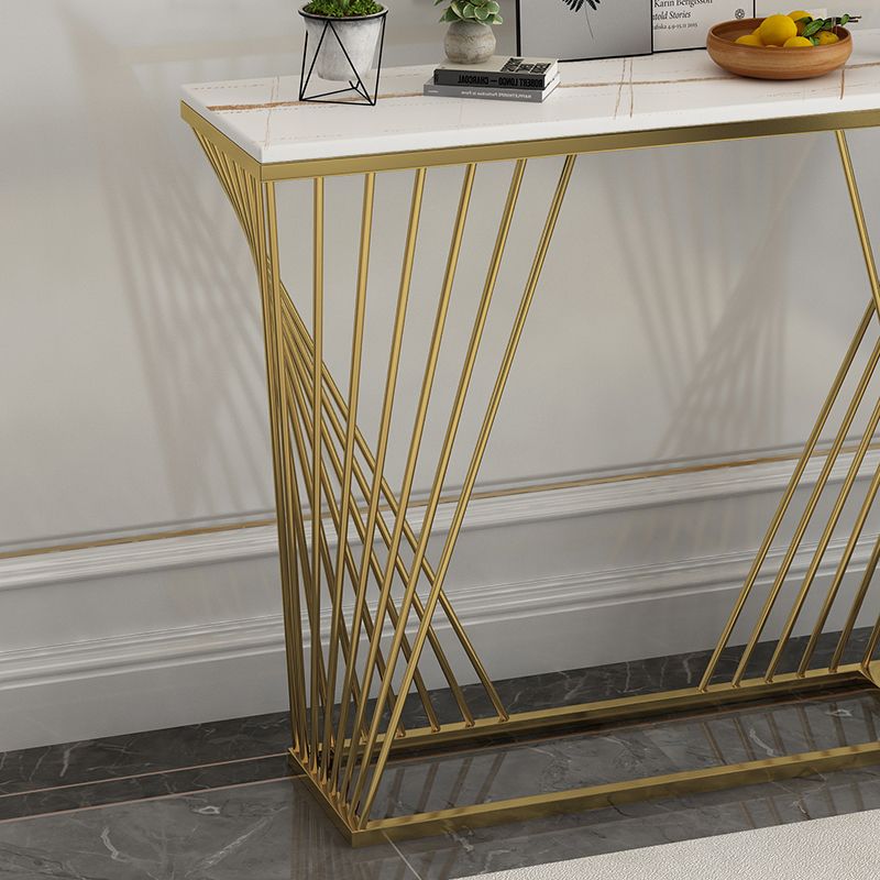 11.81" W Glam Console Accent Table Antique Finish Rectangle Console Sofa Table