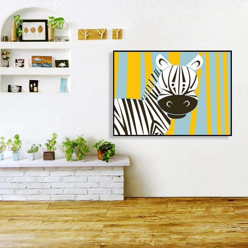 Décoration murale animale, impression sur toile de dessin animé de couleur pastel pour chambre de bébé, plusieurs tailles