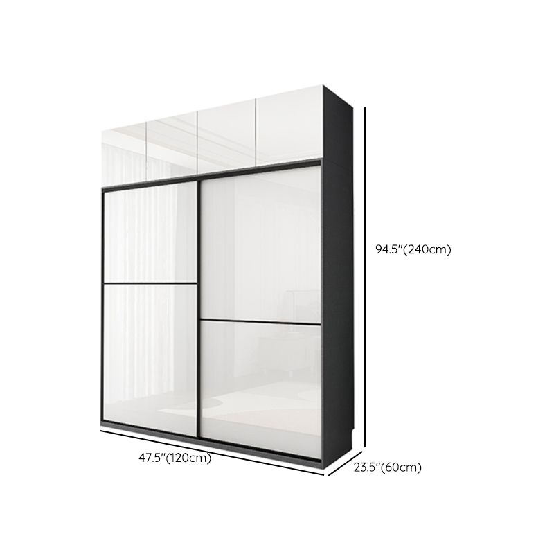 Modern Bedroom Wardrobe Wooden Storage Cabinet with Sliding Doors