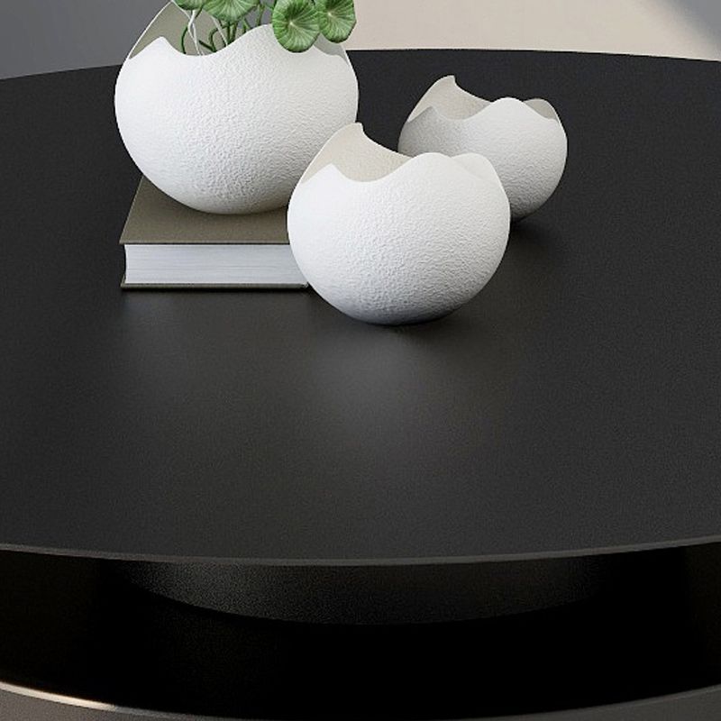 Modernism Black/White Pedestal 1 Coffee Table Round Metal Table