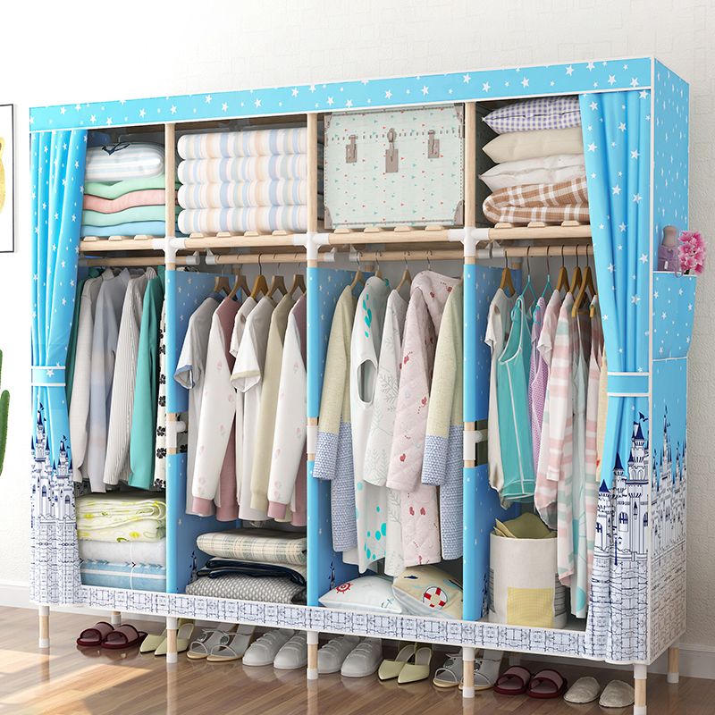 Modern Style Wardrobe Armoire Meringue Wood Frame Wardrobe,67"L x 17.7"W x 67"H