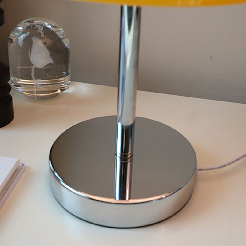 Lampade da tavolo da tamburo di tamburo in vetro contemporaneo 1 lampada da comodino leggero per camera da letto