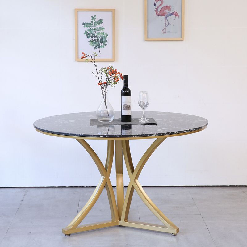 Traditional Luxury Dining Table Artificial Marble Round Table for Home