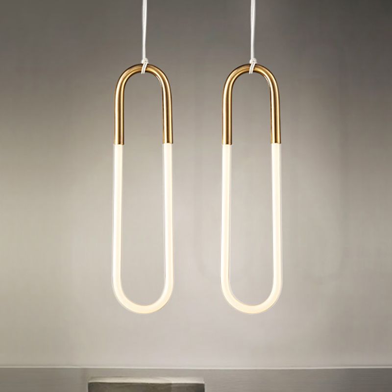 Oval Acrilic Dropserve Contemporary 1/2 Light Gold Appedful Light in luce calda/bianca/naturale