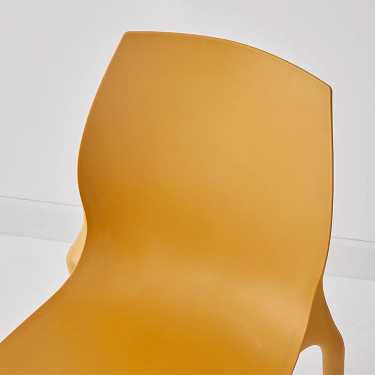 Silla lateral de comedor de plástico apilable, sillas de comedor sin brazos con respaldo sólido escandinavo