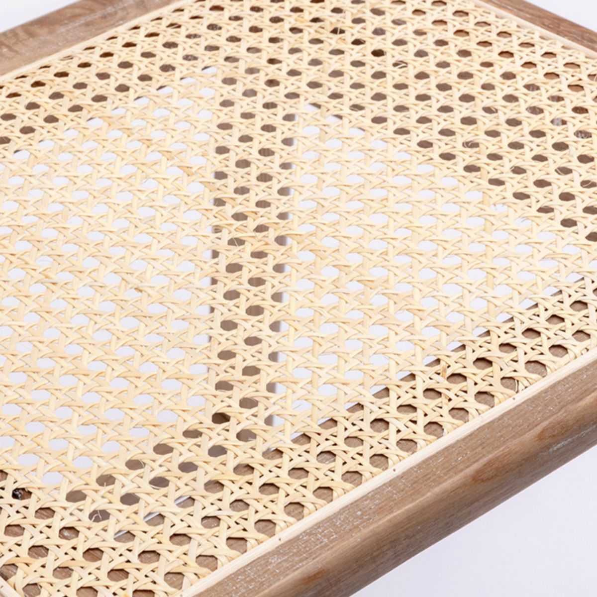 Contemporary Ash Wood Bar Stools Indoor Rattan Low Back Stool