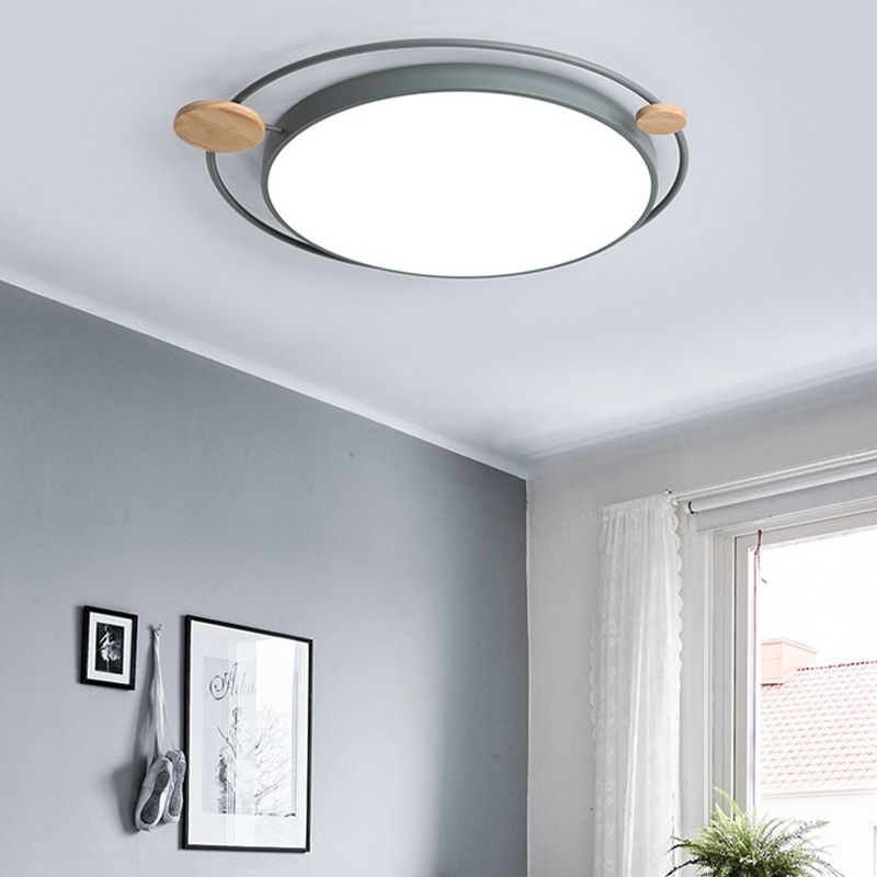 Modernistisch rond plafondgemonteerd licht acryl 16"/19,5"/23,5" W LED slaapkamer grijs/wit inbouwlicht in natuurlijk/3 kleuren licht
