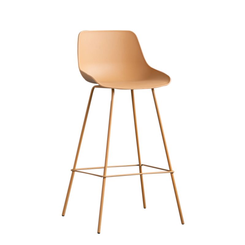 Contemporary Style Bar-stool Plastic Counter Bar Stool for Kitchen Bar with Metal Legs