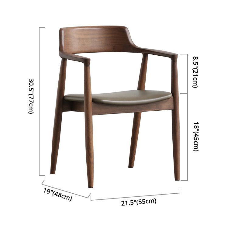 Fauteuil de salle à manger moderne de 22 pouces de large, dossier ouvert avec 4 pieds en bois pour un usage domestique