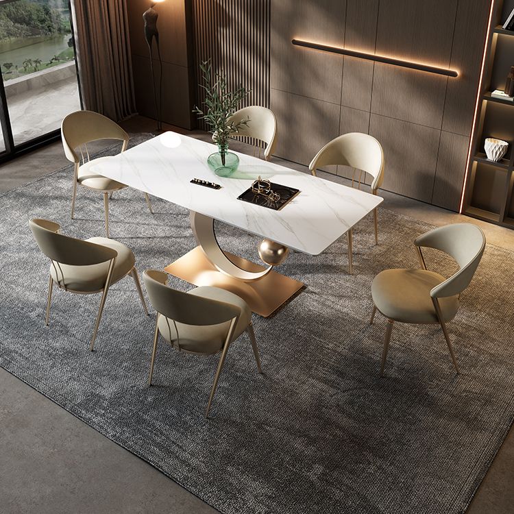 1/4/5/6/7 Pieces Dining Chairs Set  Sintered Stone Dining Table Set Rectangle Table