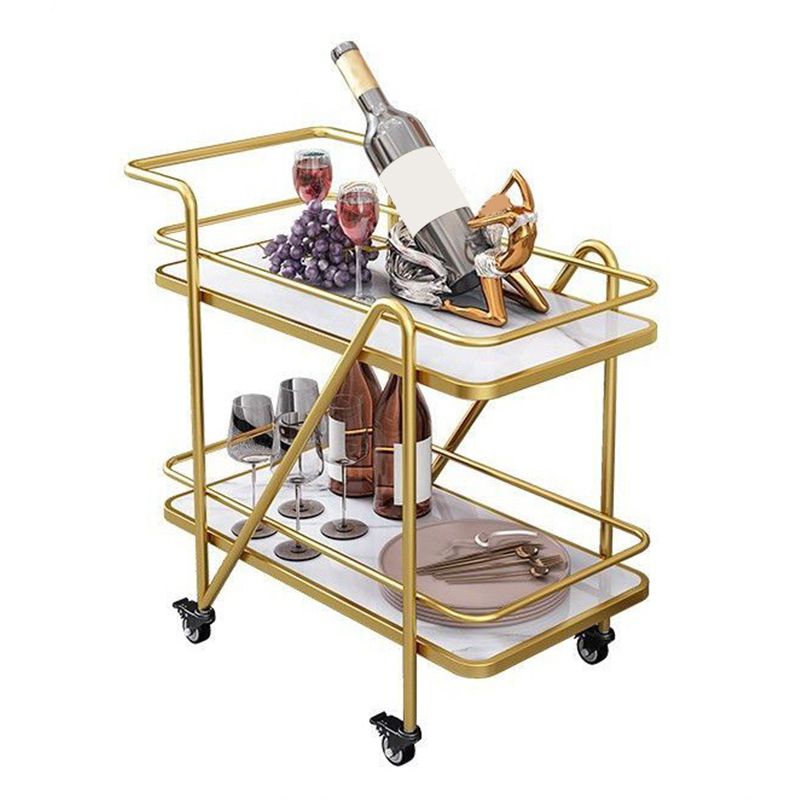 Contemporary Metal Prep Table 29.92"H Rolling Prep Table for Dining Room