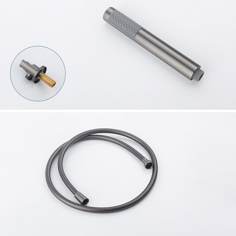 Modern Wall Mounted Metal Tub Filler Trim Low Arc Bathroom Faucet