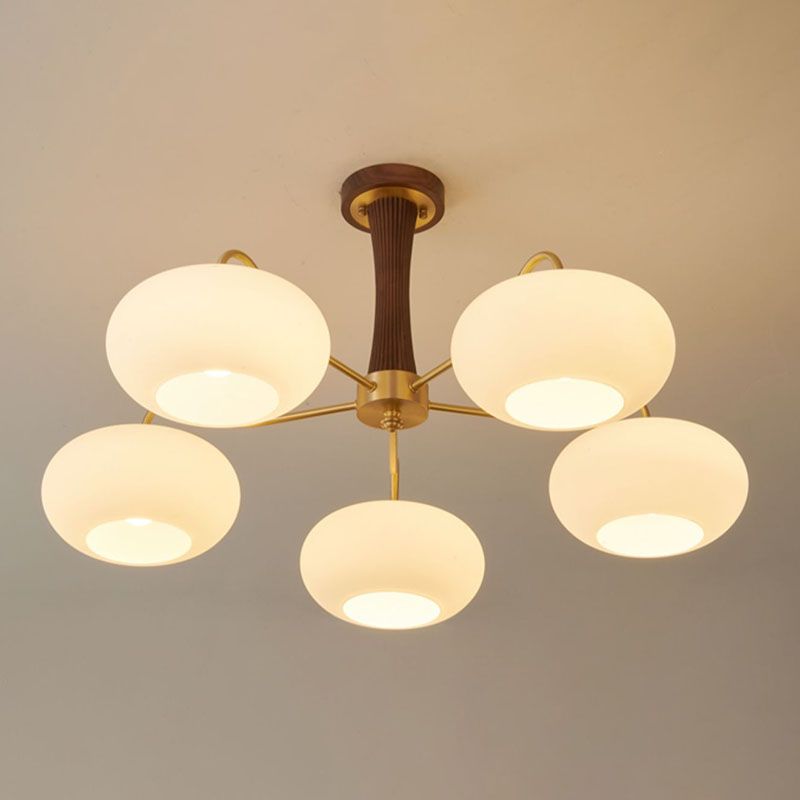 Modern Simple Wooden Ceiling Light Dome Shape Ceiling Lamp for Bedroom