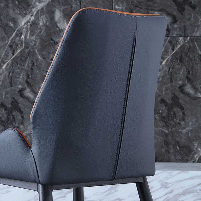 Silla de comedor de metal industrial, sillón de comedor de cuero sintético para uso en restaurantes
