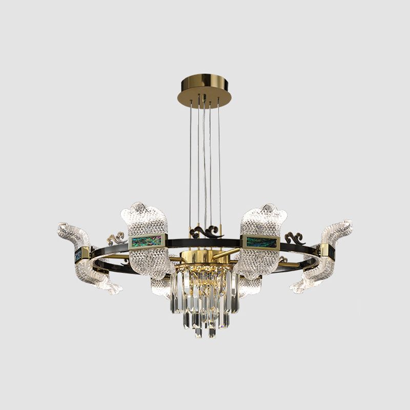 LED -Kronleuchterbeleuchtung moderner Kronleuchter -Anhänger Licht mit Glasschatten für Schlafzimmer