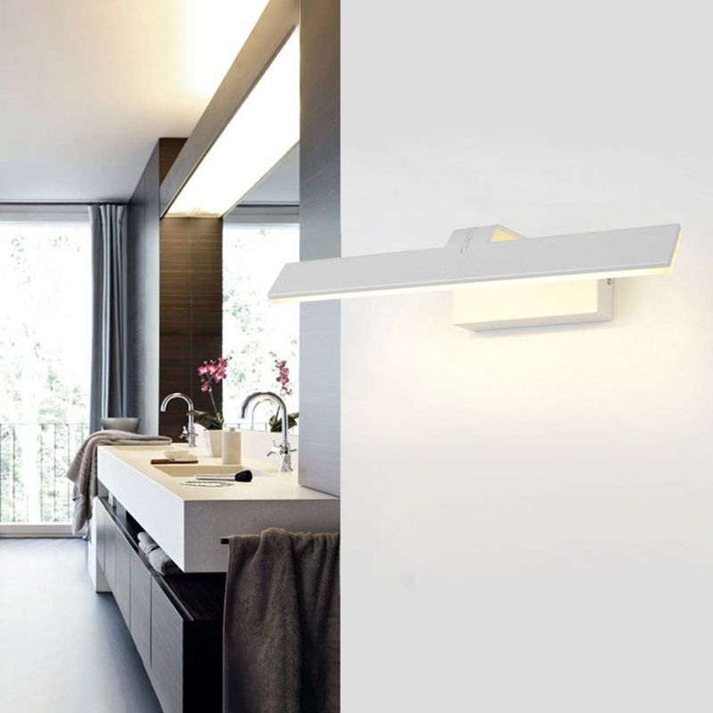 Minimalist Style Shaded Wall Light Fixture Acrylic LED Bathroom Wall Mounted Light in White