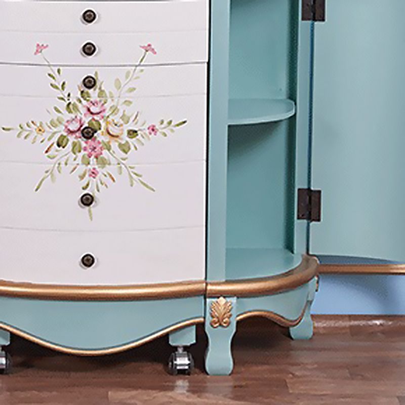 Victorian Style 31.8" Height 2 Drawers Vanity Set with Stool and Mirror