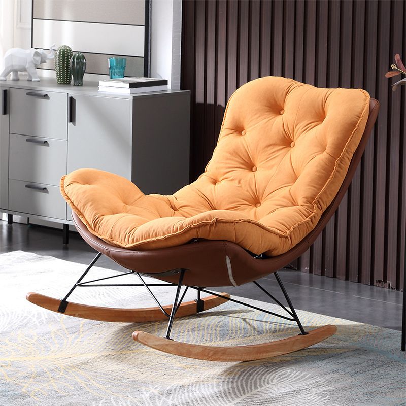 Living Room Luxury Leisure Chair Wood Frame Base Relaxing Lazy Rocking Chairs
