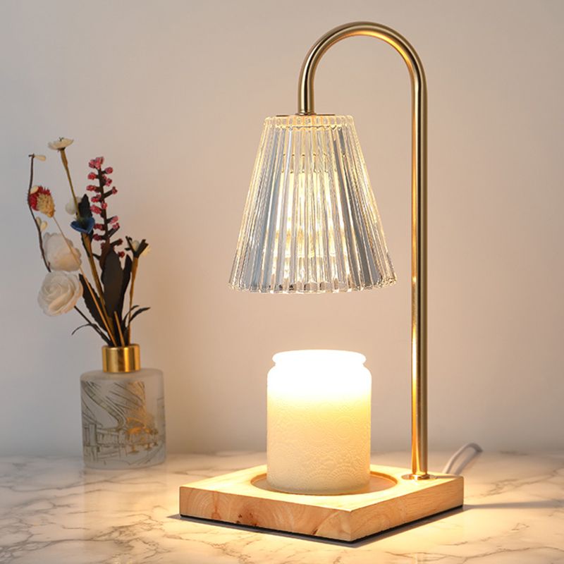 1 tavolo da cono leggero leggero lampada da tavolo in vetro in stile moderno, aromaterapia non inclusa