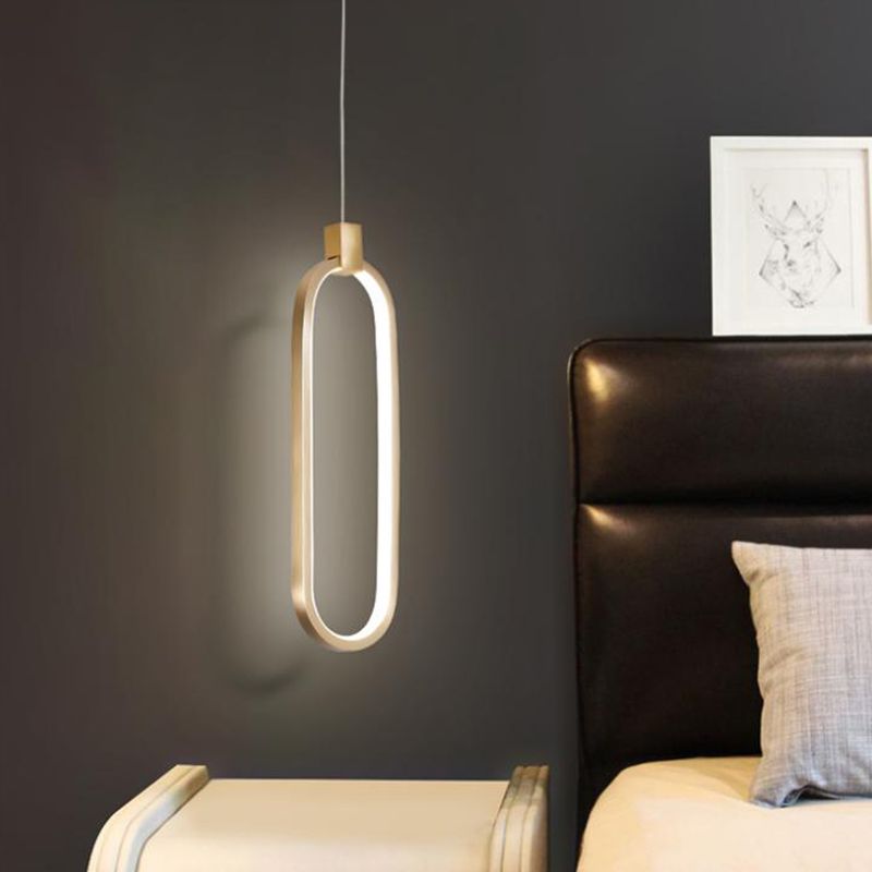 Modern Style Hanging Light Fixture Strip Shape Pendant Light with Silica Gel Shade