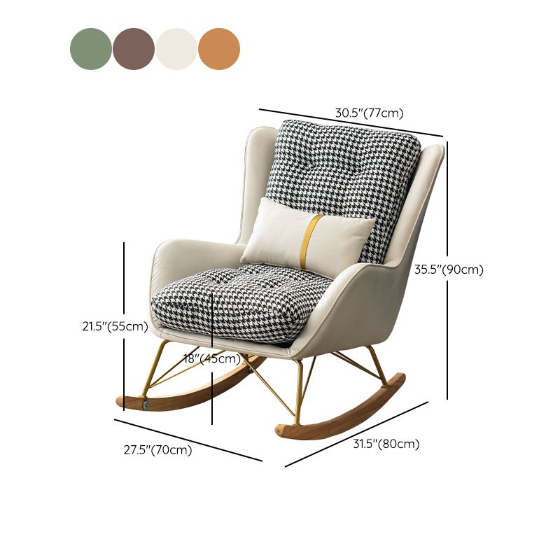 Gorgeous Glider Chair Faux Leather Pillow Indoor Rocker Chair with Ottoman