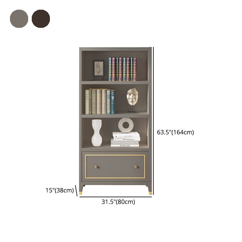 Vertical Glam Standard Bookcase Beech Closed Back Bookcase with Drawer