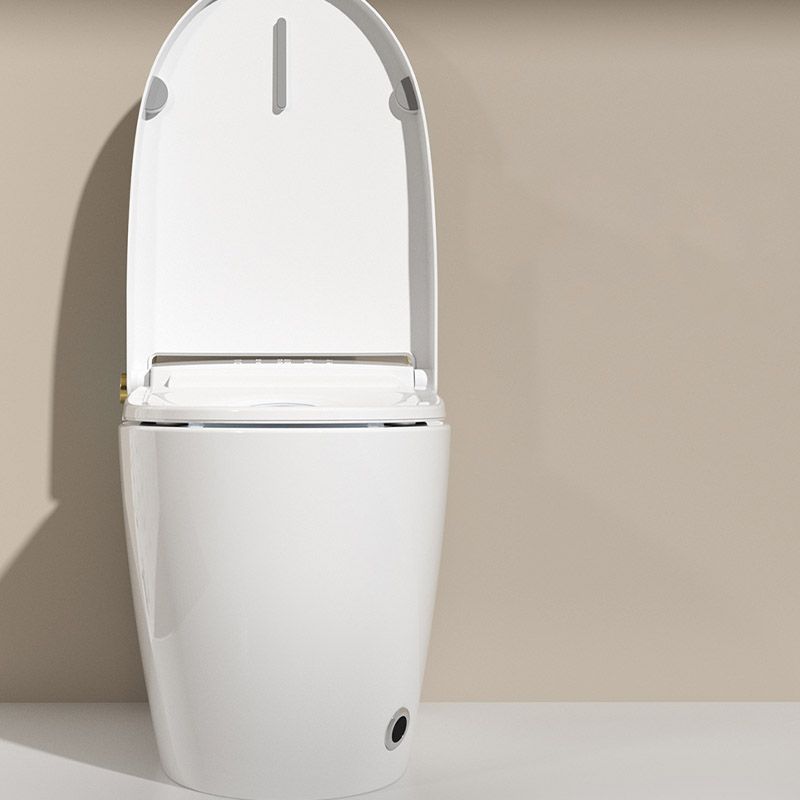 Modern White Concealed Tank Toilet Skirted ABS Floor Mounted Flush Toilet with Seat