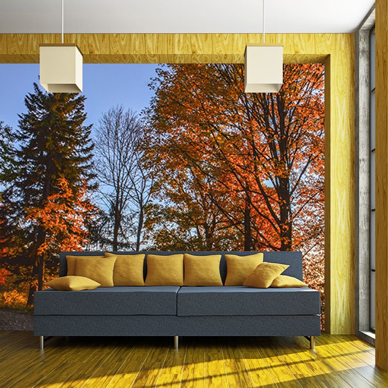 Autumn Forest Style Forest Mural Horizontal Photography Sleeping Room Wall Mural