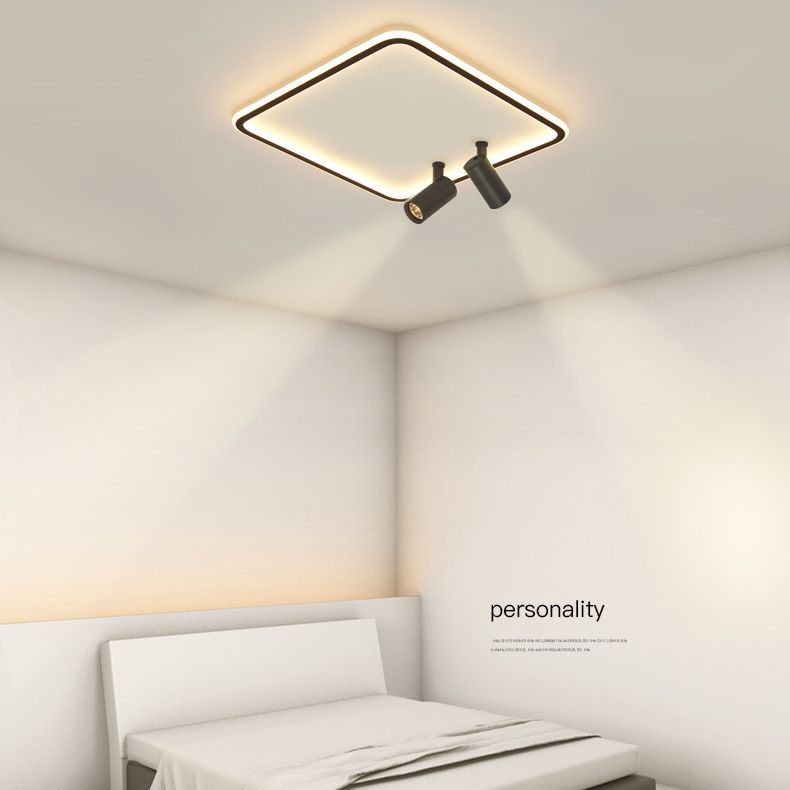 Voyant moderne LED Ultra-slim Square Flush Mount Ceiling Light Bedroom Light Restaurant Light in Nordic Style