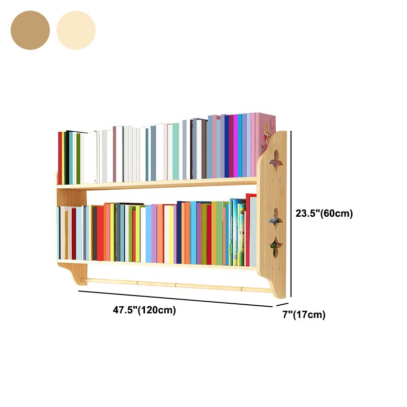 Modern Style Wood Bookshelf Wall Mounted Bookcase for Study Room