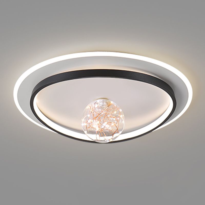 Round Shape LED Sky Star Ceiling Lamp Modern Iron 3 Lights Flush Mount for Study