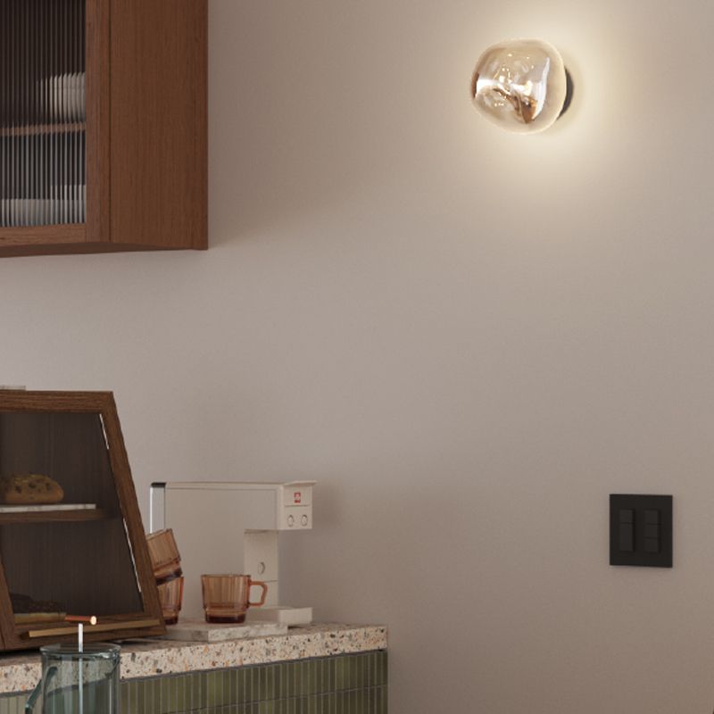 Lámpara de pared de roca minimalista vidrio soplado a mano 1 linda luz de vestíbulo luz