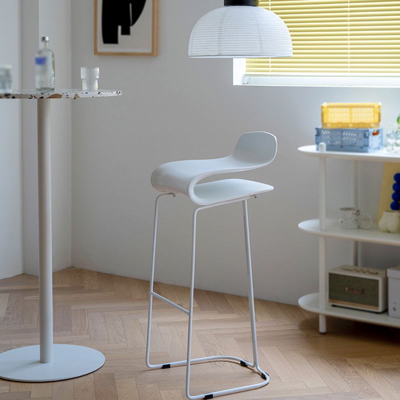 Industrial Iron Simple Barstool Indoor Tall Stool with ABS Seat